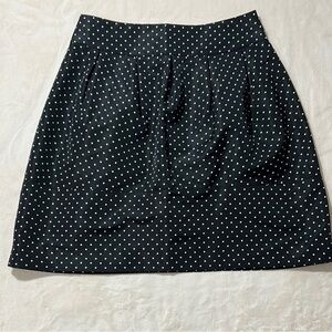 Zara White and Black Knee-Length A-Line Skirt